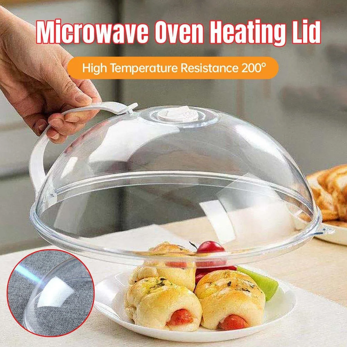 Microwave Safe Food Grade Plastic Splash Proof and Dustproof Heating Cover