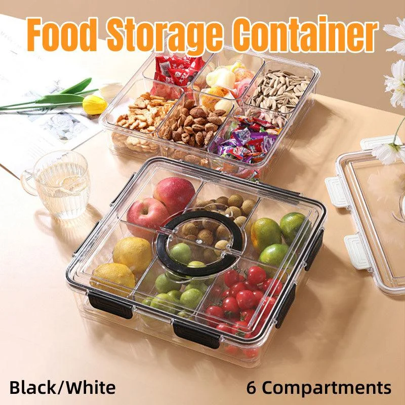 Portable Household Kitchen Refrigerator Storage Box Food Organizer Fresh Keeper - Black