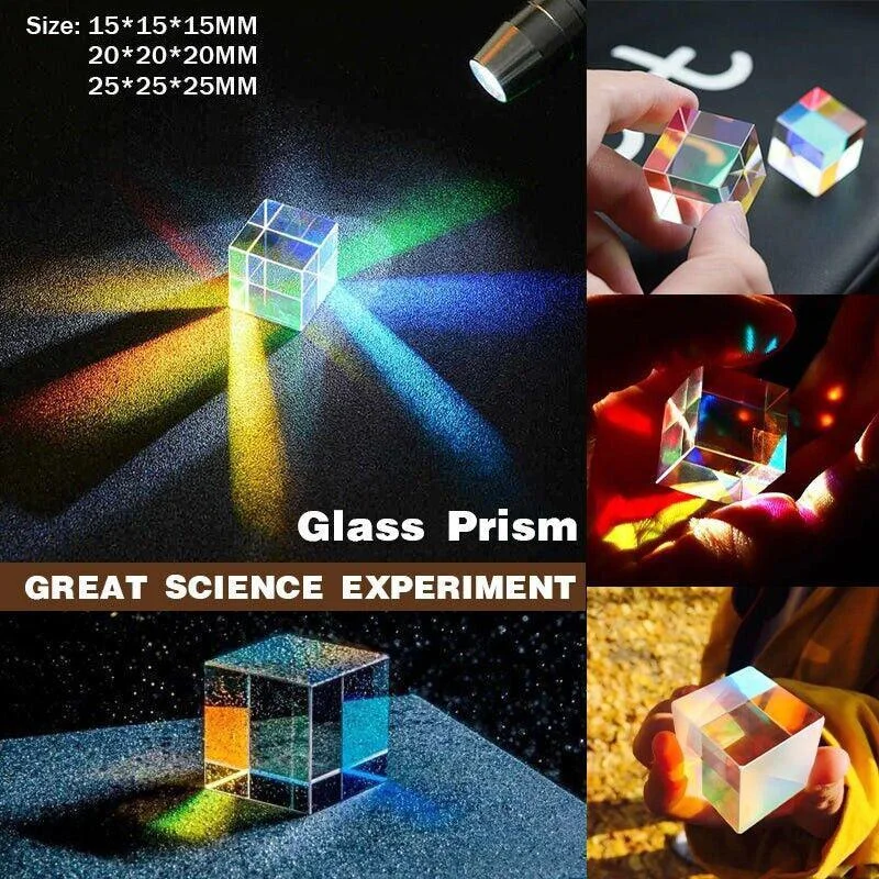 Glass Prism Cube 15 20 25mm RGB Dispersion Science Experiment or Storage Bag - Only 1PC Storage Bag