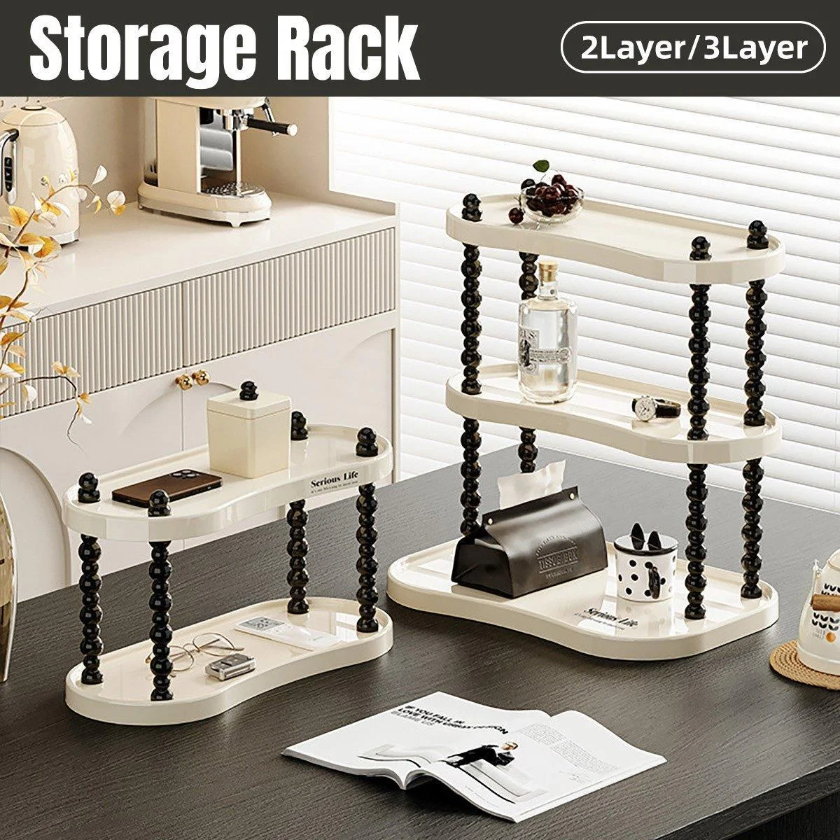 Cup Rack Mug Display Shelf Kitchen Organizer Bar Mug Holder Storage Stand - 2-Layer