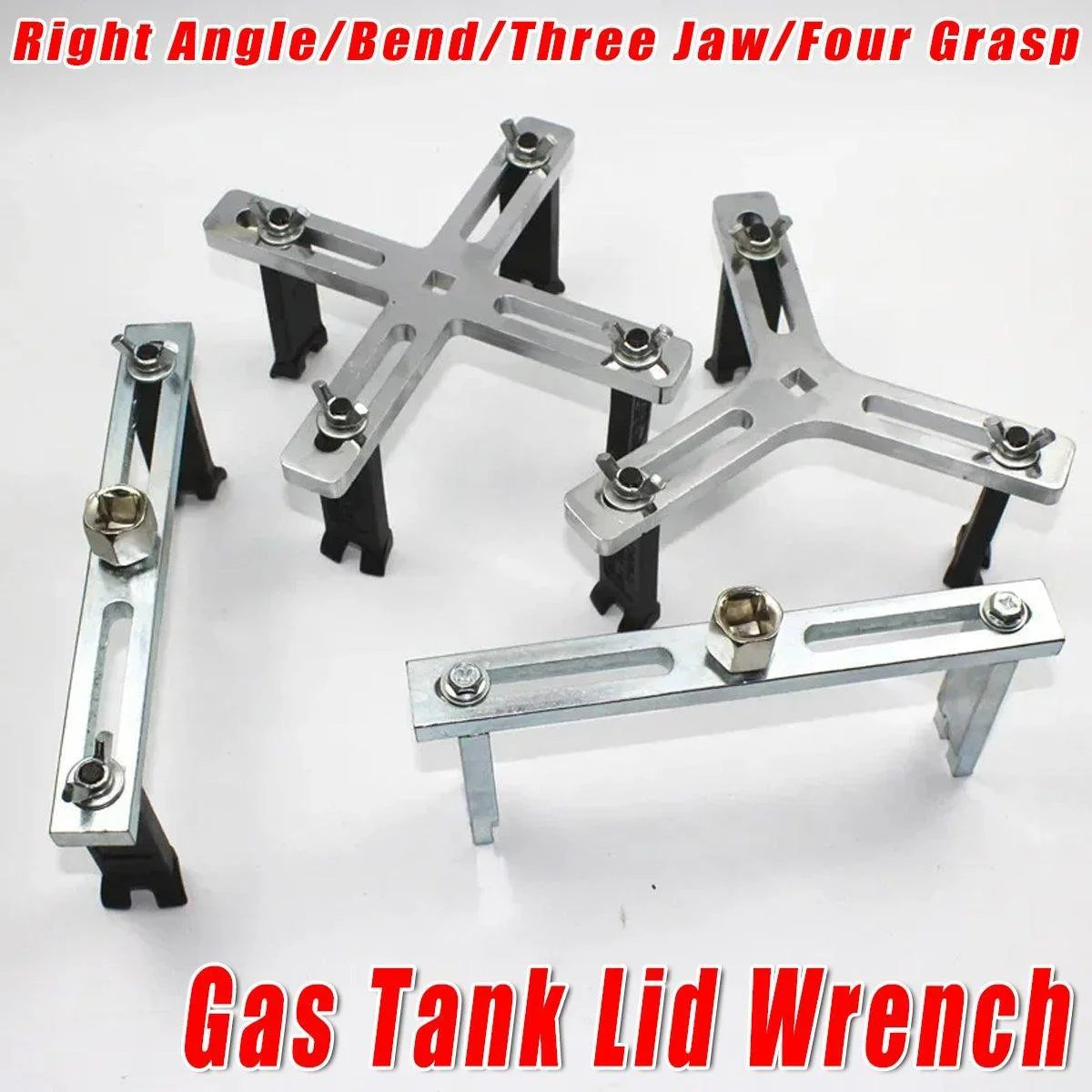 Adjustable Universal Fuel Tank Cover Removal Tool 3 Claws Gasoline Pump Wrench - Four-Grasp