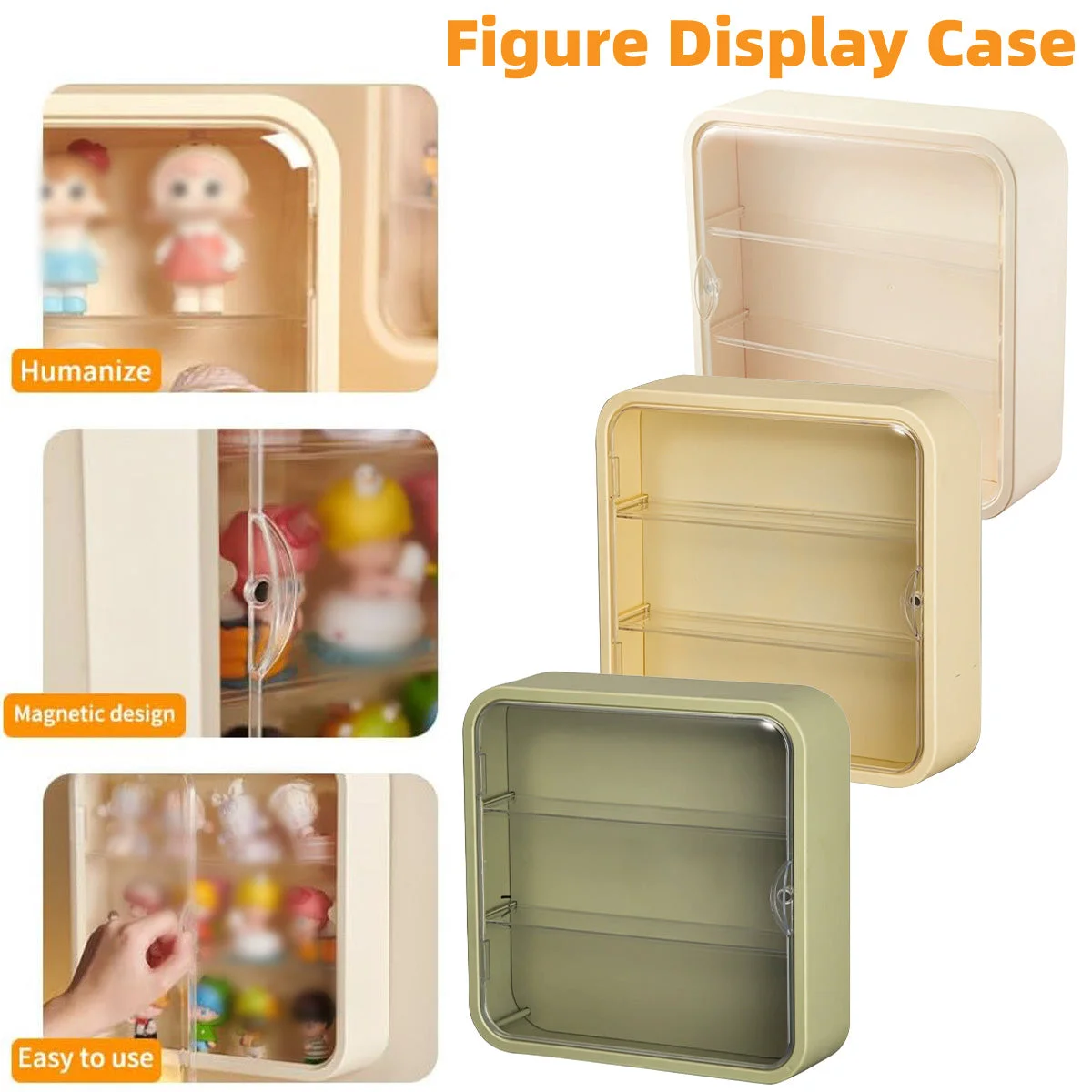 Wall Mounted Showcase Acrylic Figures Toys Display Case Dustproof Storage Box - Green