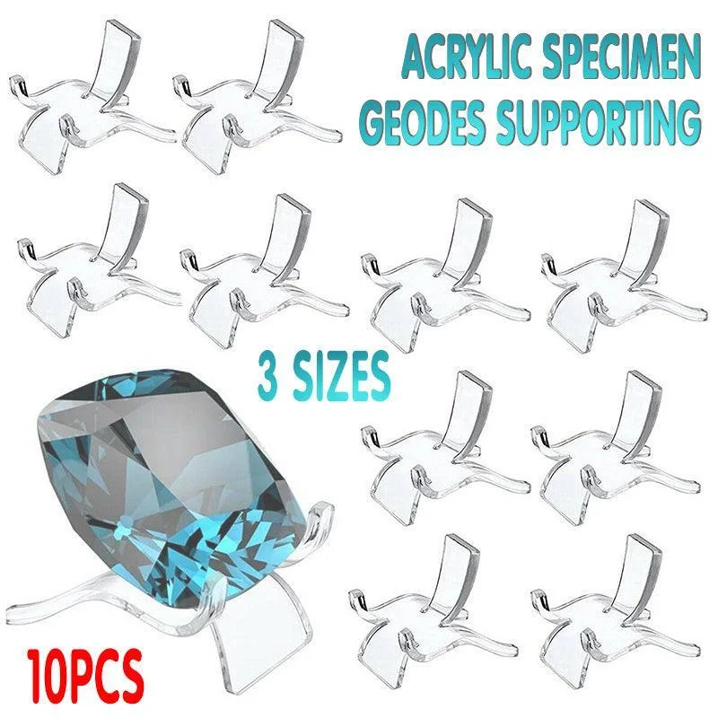 10pcs Acrylic Display Stands for Crystals Minerals Geodes Jewellery Ornament Holder - S 3.8X3X3.5cm
