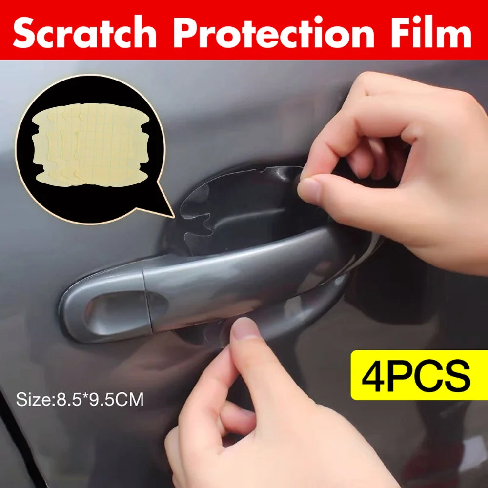 4Pcs Invisible Car Door Handle Films Protective Scratches Protector Accessories