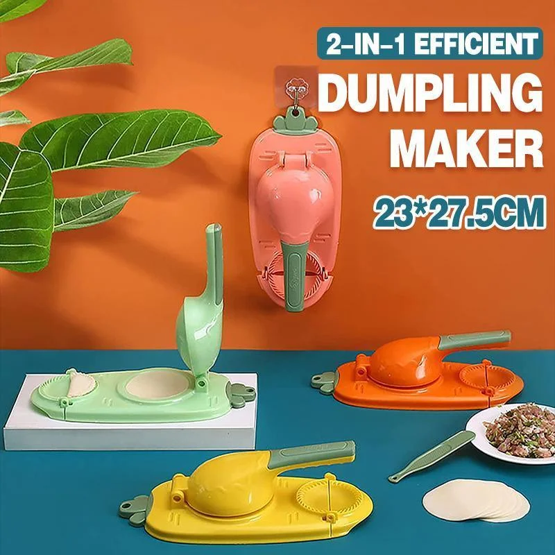 2in1 Dumpling Skin Chapati Maker Press Machine Wrapper Mould Handle Tools Pastry - Leather Pink