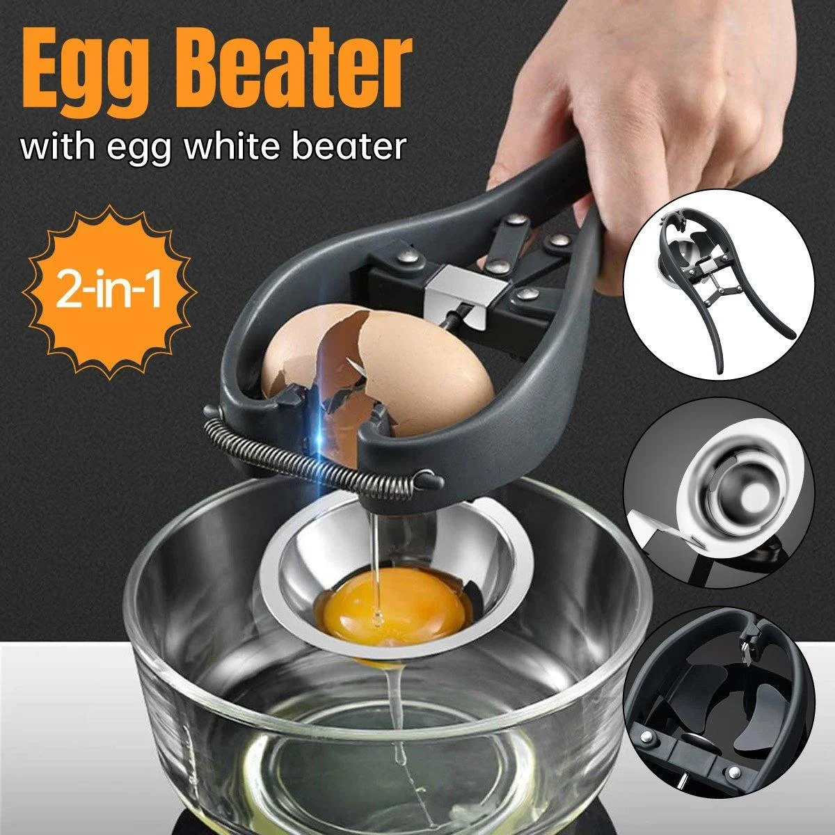 Quick Egg Opener Whisk Baking Kitchen Gadget Tool for Easy Cooking and Meal Prep