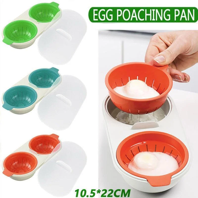 Microwave Egg Cooker for Breakfast Sandwich Poacher Kitchen Gadget - Blue