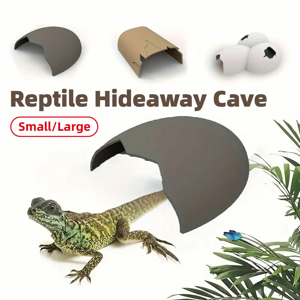 Reptile Hideout Plastic Cave Decorative Shelter for Lizard Snake Spider Habitat - Conjoined eggshell