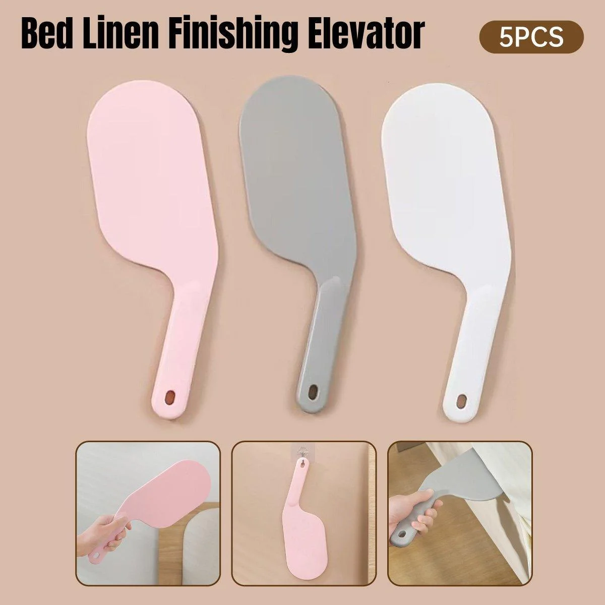 5pcs Bed Sheet and Mattress Organizer Fixer Gap Lifter Tool Bed Sheet Holder Set - White