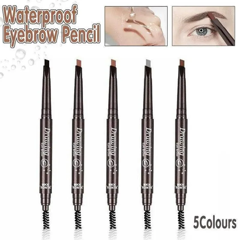 Waterproof Eyebrow Pencil Eye Brow Eyeliner Pen With Brush Makeup Cosmetic Tool - Black