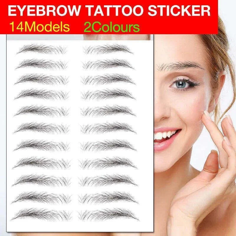 3D Waterproof Eyebrow Tattoo Sticker Hair-Like Natural Brows for Sparse Eyebrows - E09
