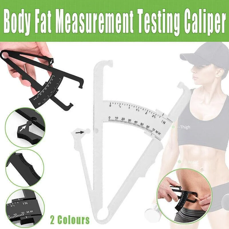 Body Fat Measurement Testing Caliper Skinfold Skin Fold Gym Weight Loss Test - Black