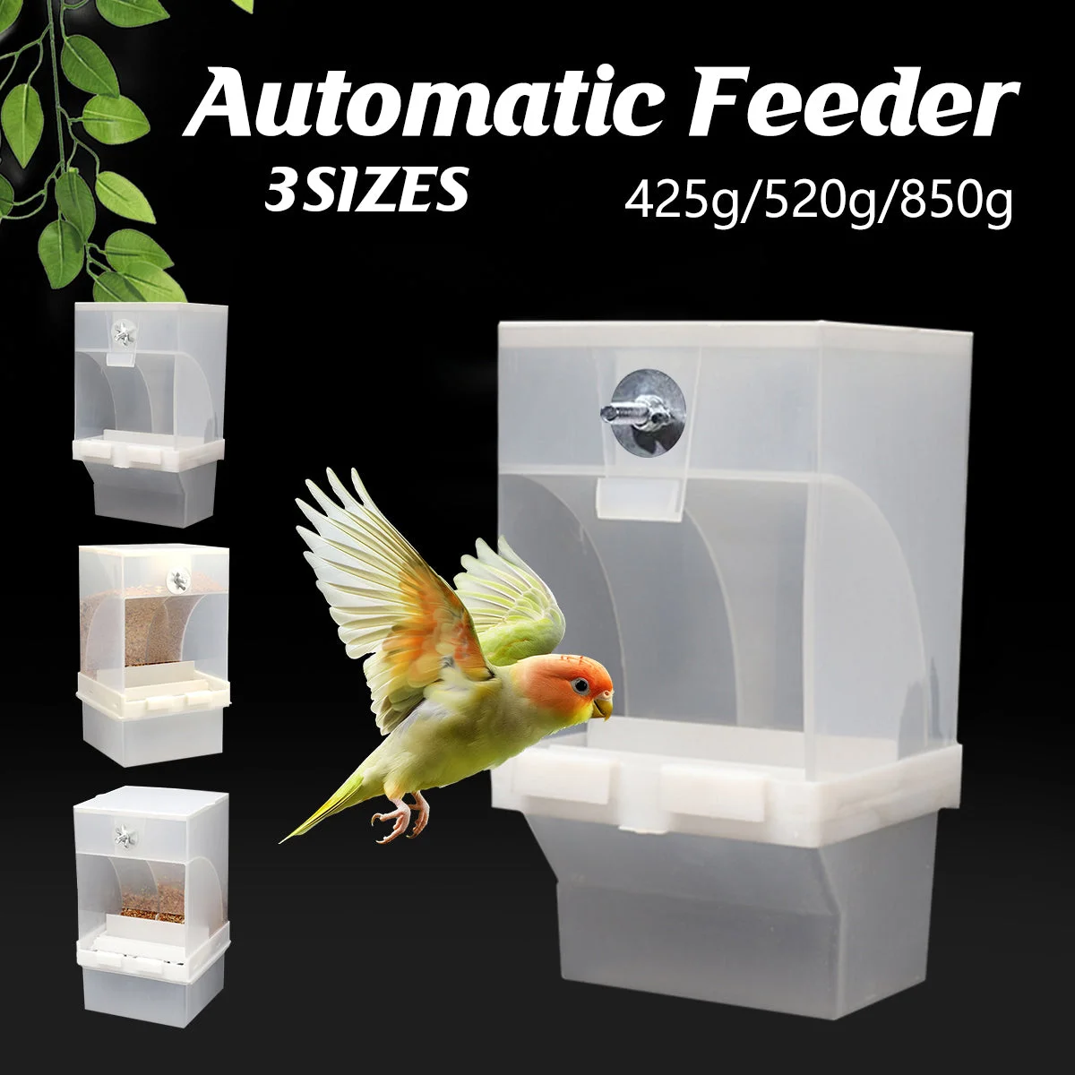 1 pc Automatic Bird Feeder Bird Feeder Cage Accessories Automatic Feed Cage - 425g