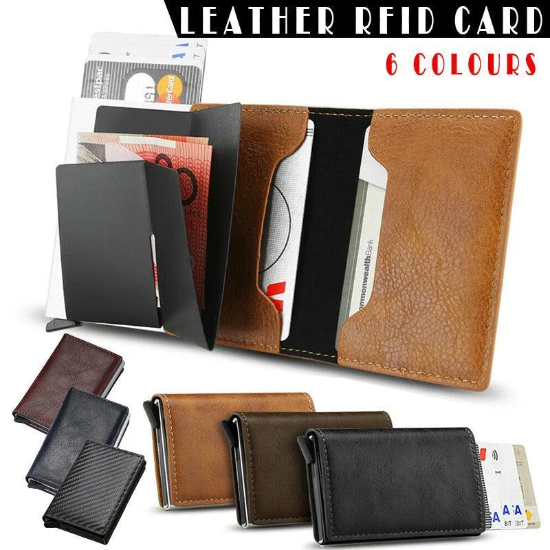 RFID Blocking Leather Card Wallet with Money Clip for Men Credit Holder - Yellow