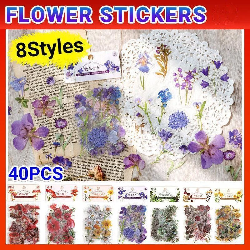 Scrapbooking Flower Stickers Pet Transparent Sticker - E