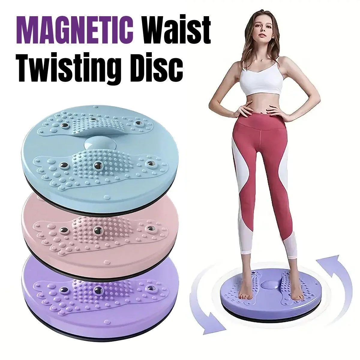 Waist Twisting Disc Abdominal Exercise Board for Home Gym and Yoga Fitness Training - Pink