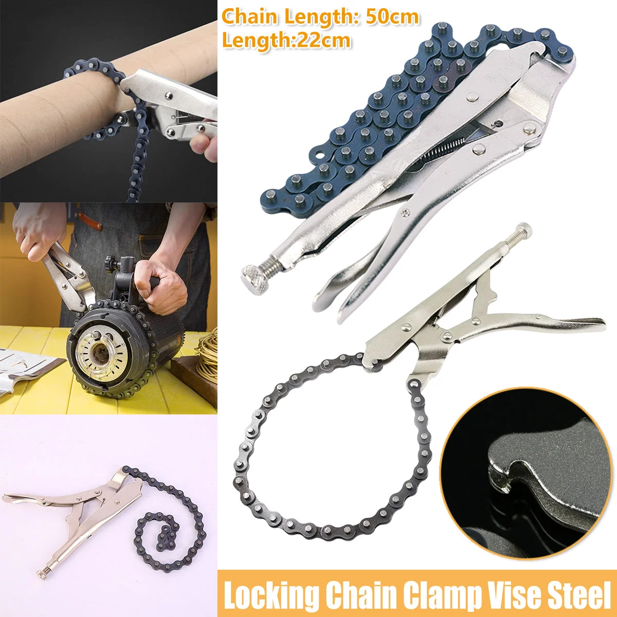 Chain Clamp Pliers Tool Multi Functional Fixed Grip Forceps Repair Maintenance