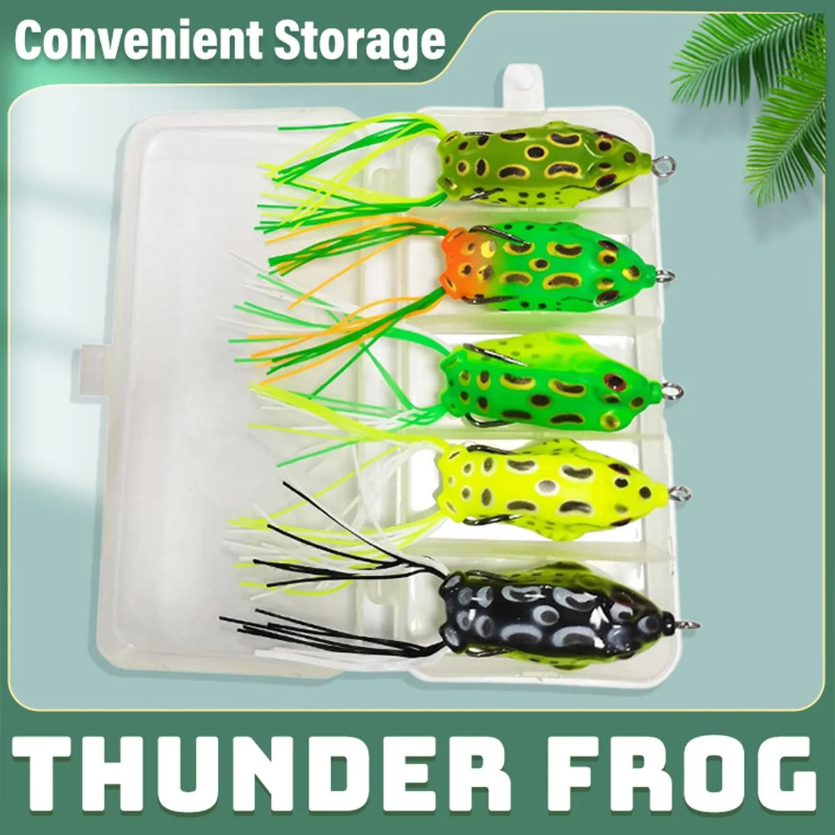 5pcs Soft Frog Lure Set Fishing Bait Frog Fake Lures for Bass Fishing Tackle