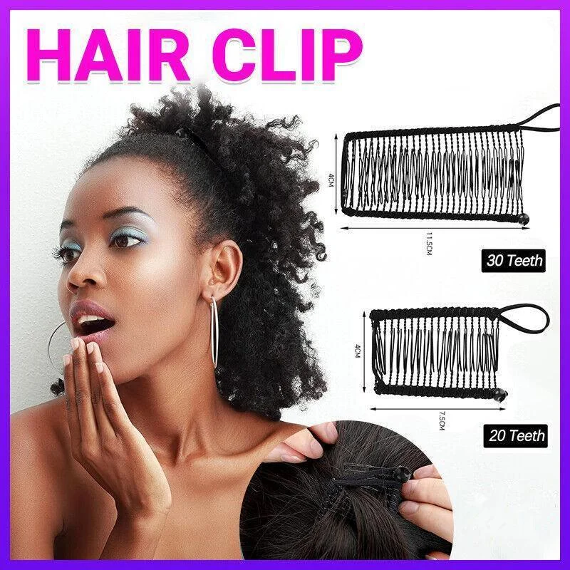 Vintage Banana Hair Clip Christmas Hair Claw Accessory Stretchable Banana Comb - 30 Teeth