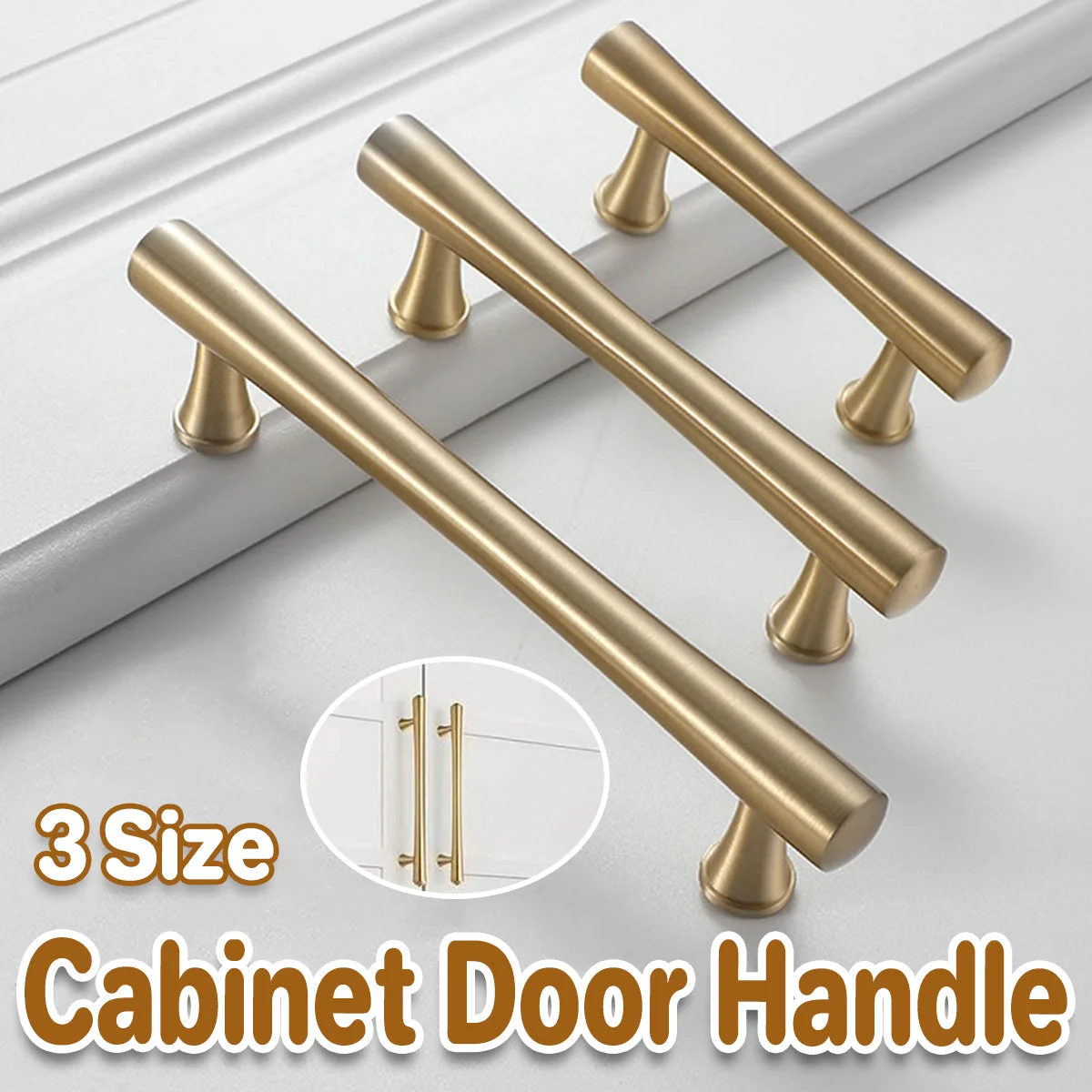 Cabinet Door Handle Set 3Sizes Black Drawer Wardrobe Pull Handle for Furniture - 13.2cm