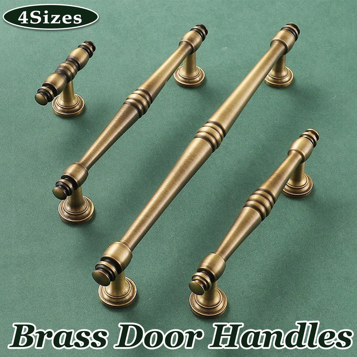 4 Sizes Brass Handles Vintage Cabinet Drawer Pulls for Wardrobe Door Furniture - Single Hole
