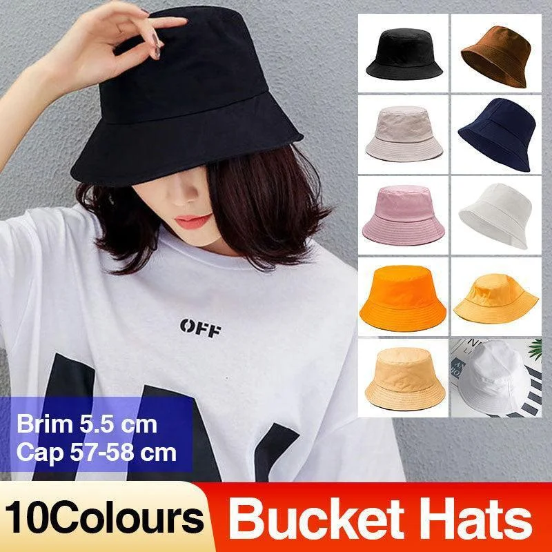 9 Colours Unisex Sun Bucket Hat Perfect for Outdoor Adventures - Pink
