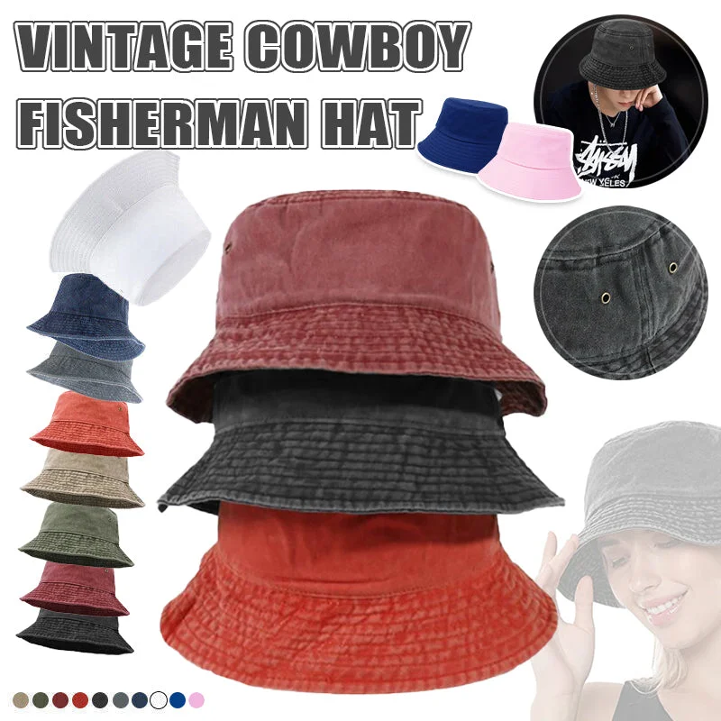 Unisex Men Women Washed Cotton Outdoor Camping Sports Bucket Hats Fisherman Hat - Wine Red