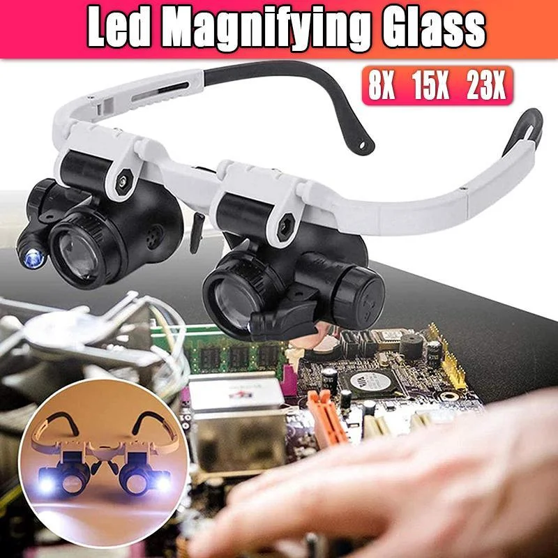 Three Types High Magnification Headgear Magnifier Magnifying Loupe Glasses Tool