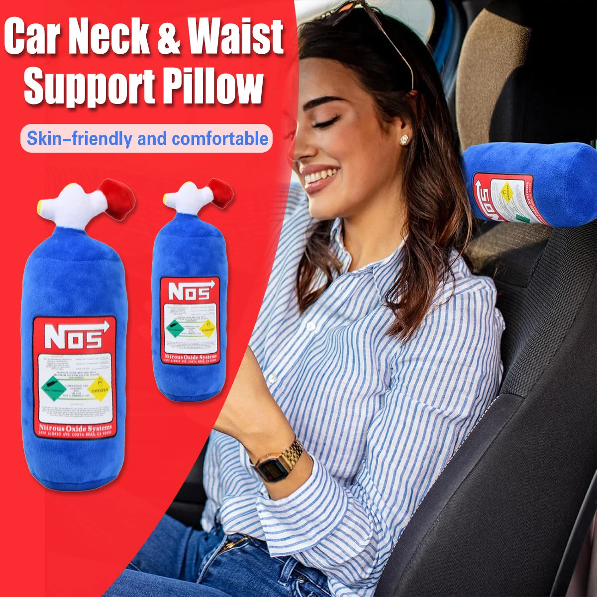 Car Neck Pillow Headrest Cushion Lumbar Support Throw Pillow For Seat Driving - Headrest