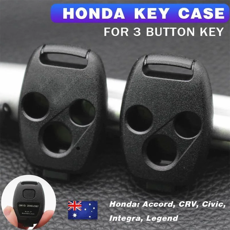 Car 3-Button Key Remote Case Shell Fob For Honda Civic Accord CRV Integra Legend