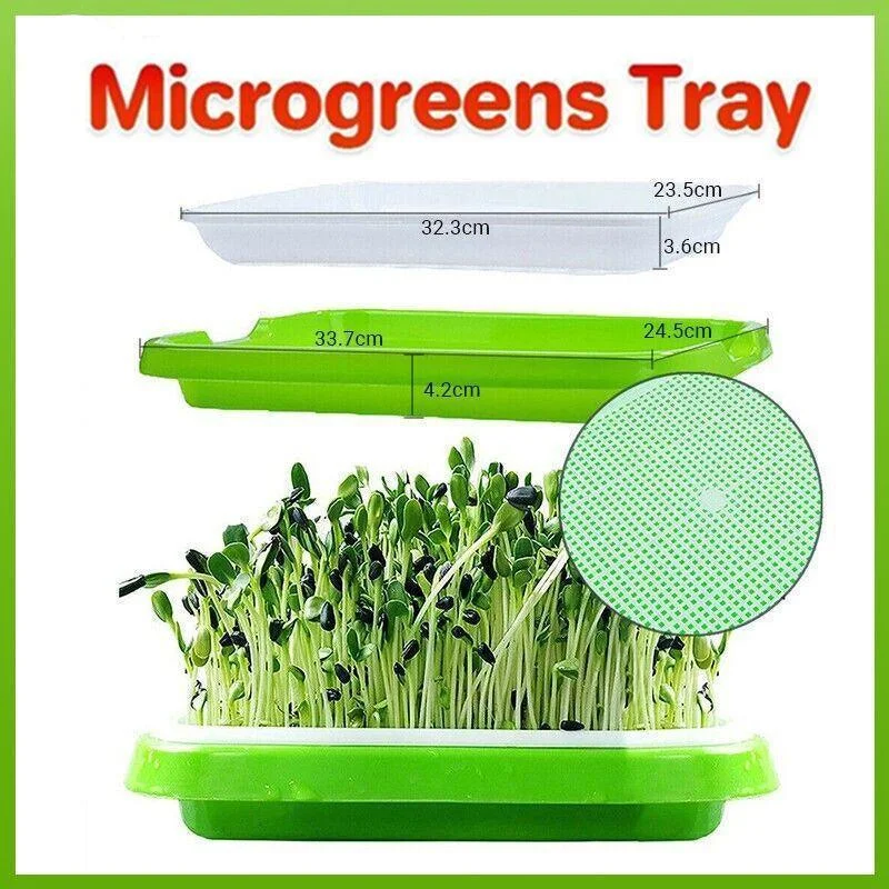 Double Layer Microgreens Tray for Hydroponic Seeding Germination Wheatgrass