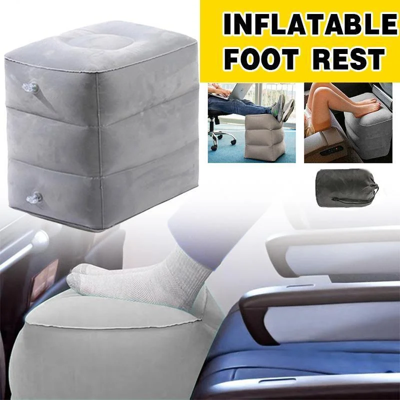 Inflatable Foot Rest Travel Air Pillow Cushion Office Home Leg Footrest Relax