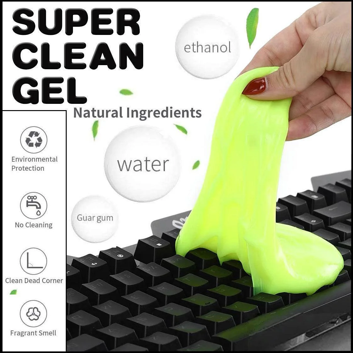 Dust Dirt Cleaning Super Clean Car Laptop Keyboard Home Cleaner - Green