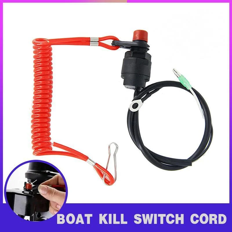 Boat Outboard Engine Motor Kill Stop Switch Emergency Tether Lanyard For Yamaha