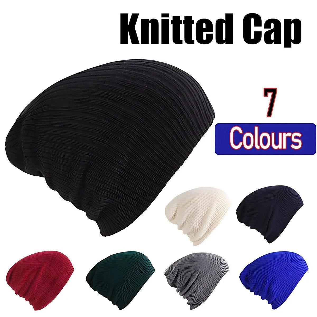 Winter Thermal Warm Women Men Hat Slouch Baggy Hat Beanie Ski Knitted Cap - Green