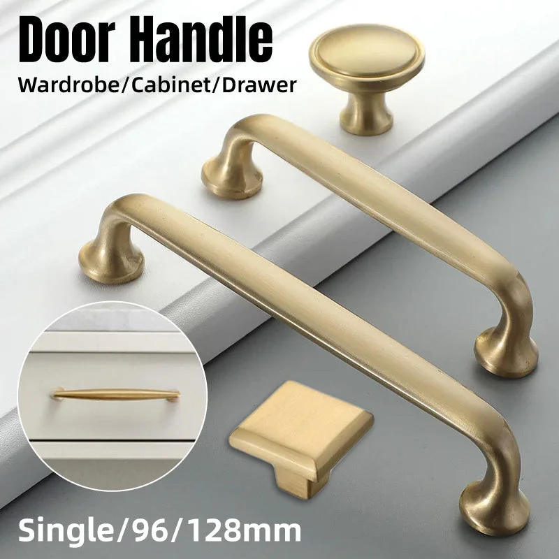 Nordic Gold Cabinet Handle Simple Light Luxury Drawer Door Pull Wardrobe Handle - Square-31mm