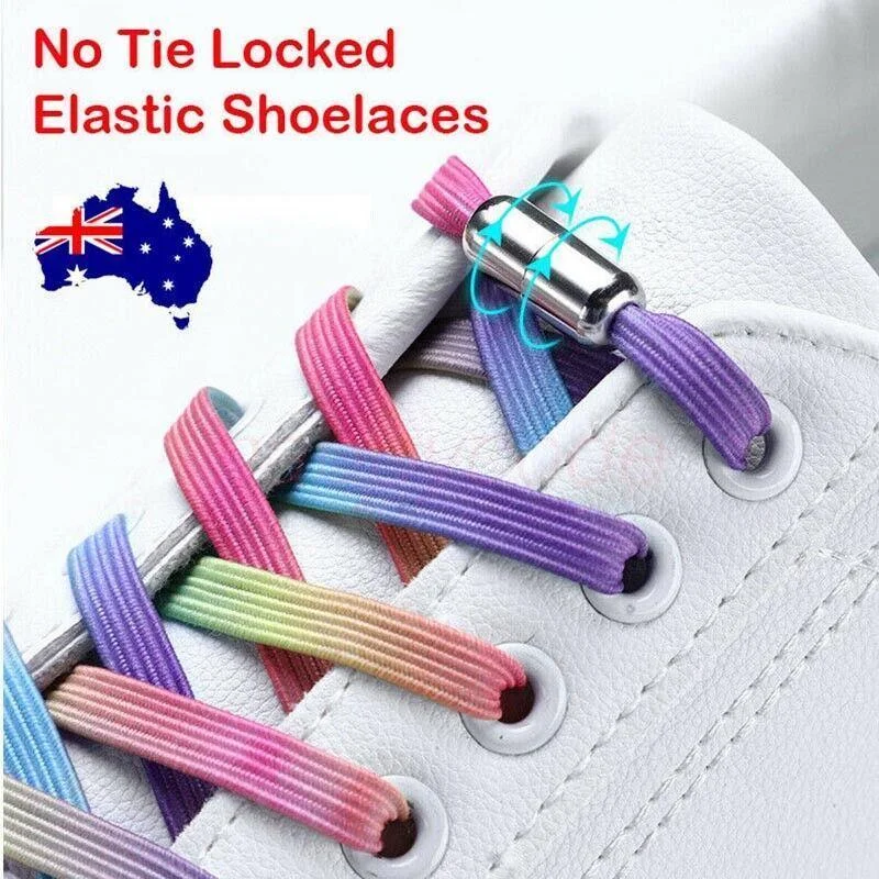 No Tie Locked Elastic Shoelace Shoe Lace Lazy Laces Sneakers Sports - NO.7 Bamboo Green