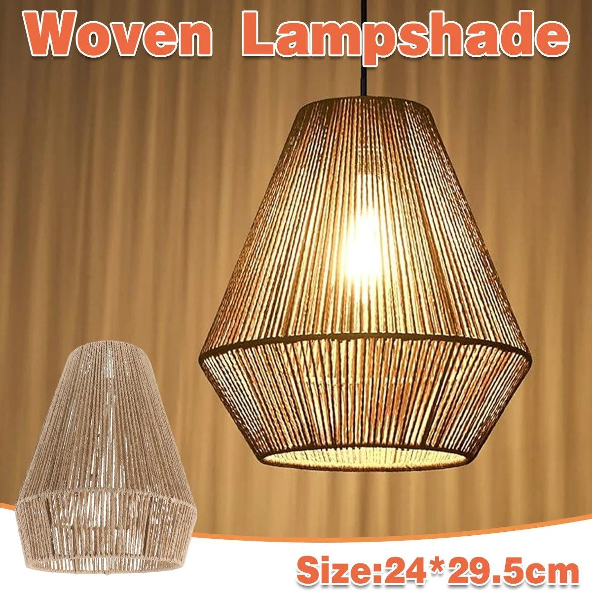 Braided Paper Rope Lampshade Chandelier Hanging Decoration for Lighting Decor