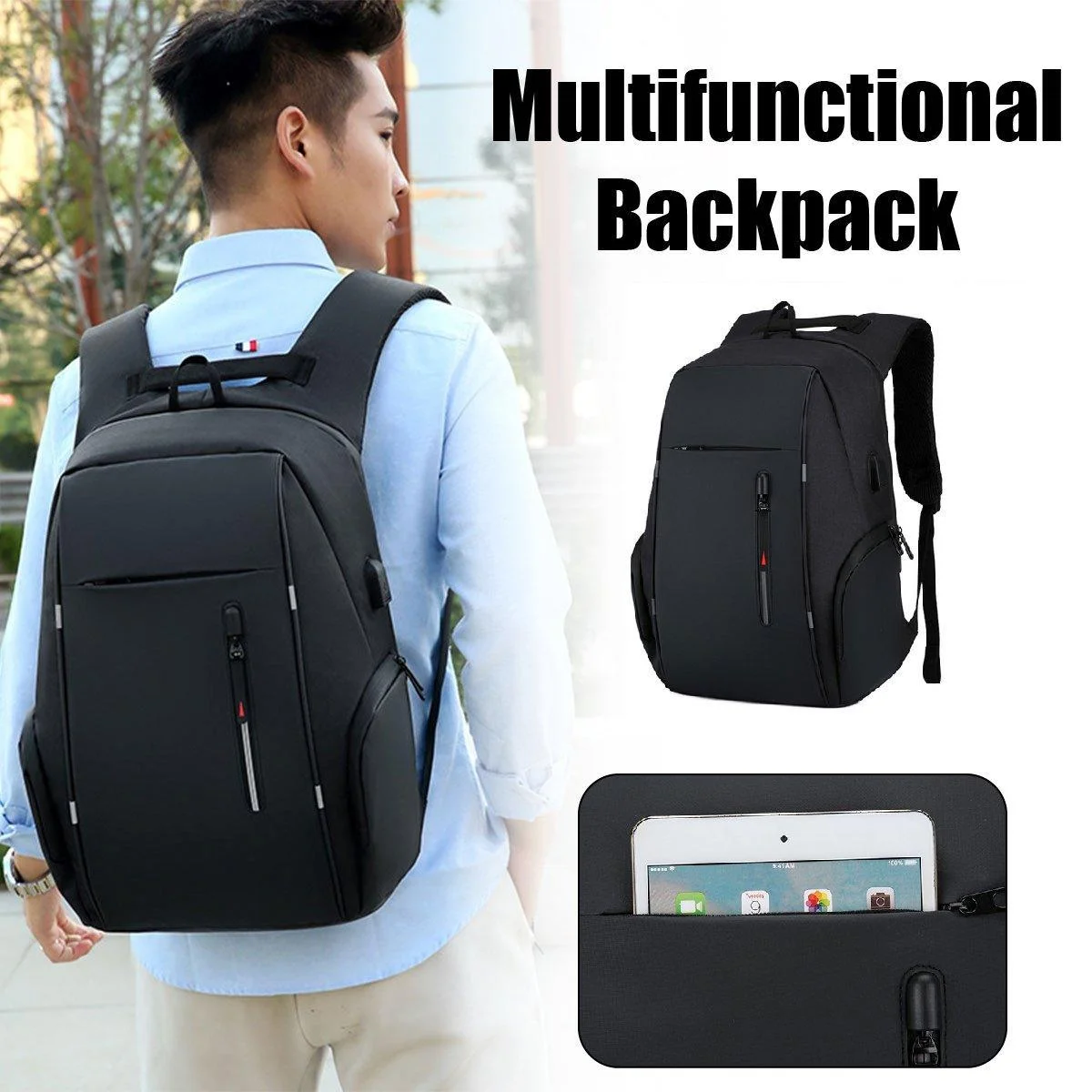Men Business Bag Laptop Multi Functional Computer Bag Large Capacity Backpack
