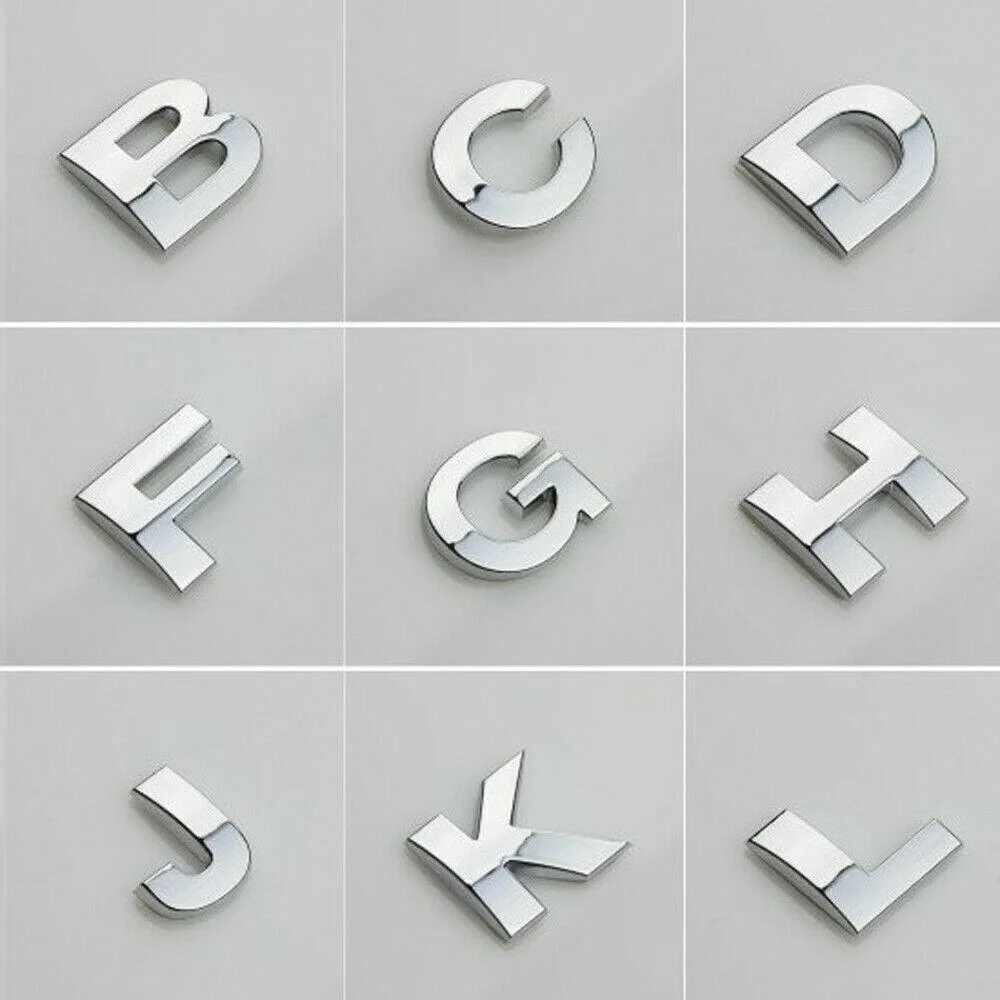 A-Z Alphabet Letters Car Sticker Self Adhesive Auto Badge Emblem 3D Chrome Good - Number 3