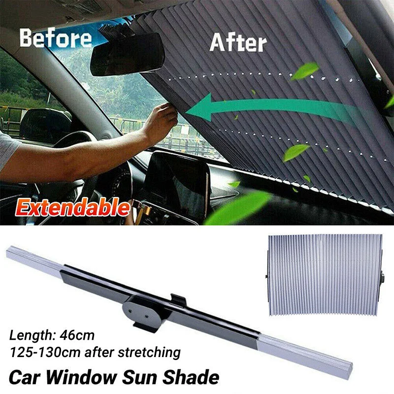Retractable Folding Sunshade Car Curtain Blackout Window Shade Vehicle Sun Block