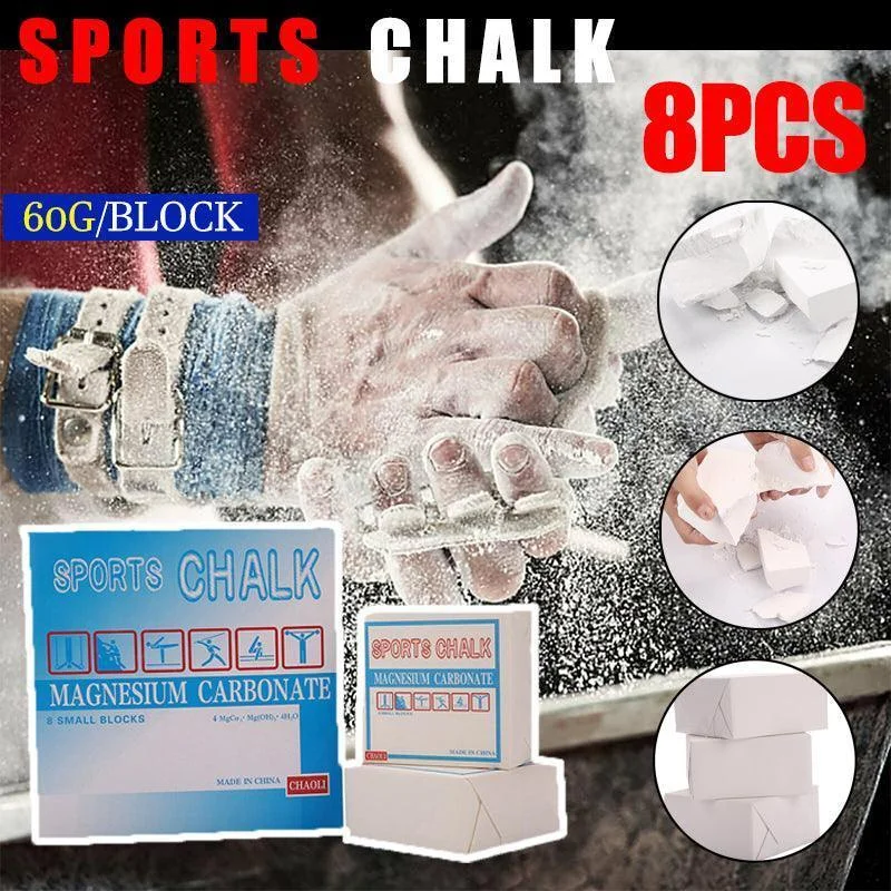 Gym Sport Chalk Lifting Weight Gymnastic Climbing Athletics Anti-Slip Carbonate - 8PCS