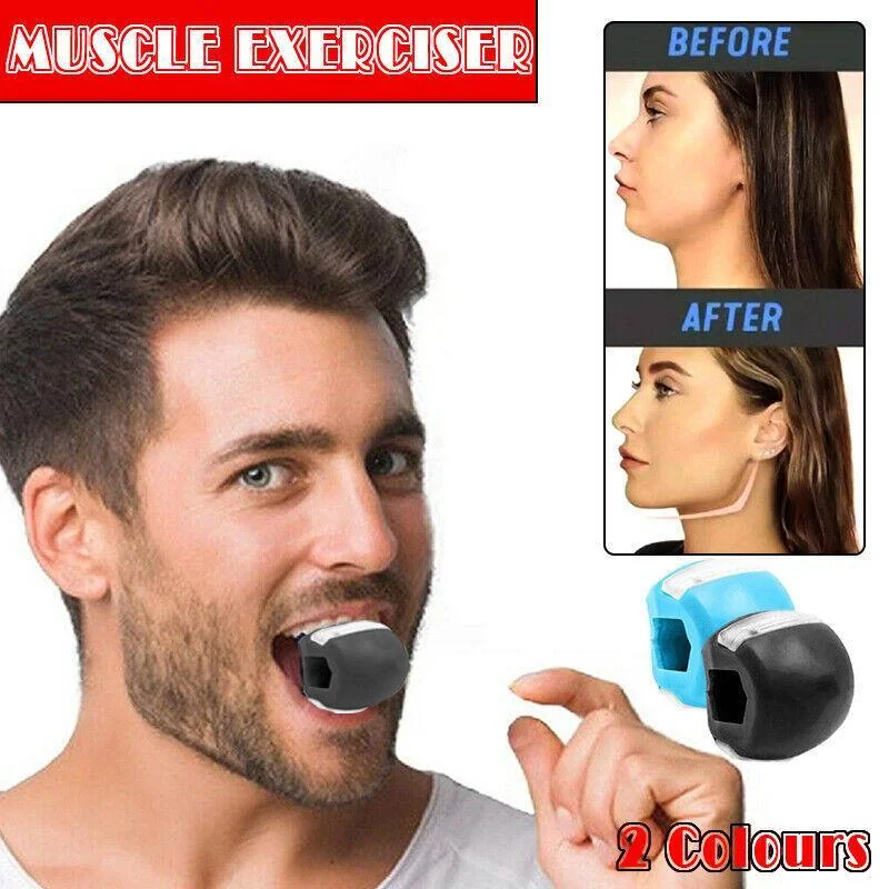 Anti-Age Toning Neck Facial Toner Jaw Exerciser Fitness Face Muscle Jawzrsize - Blue