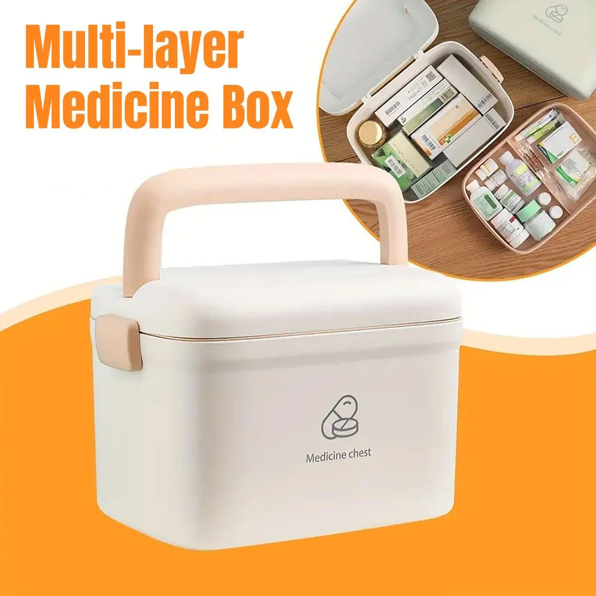 Medicine Cabinet Household Organizer Storage Emergency First Aid Kit Organizer