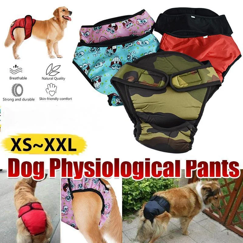 Washable Female Pet Dog Cat Nappy Diaper Physiological Pants Panties Underwear Pink - XS