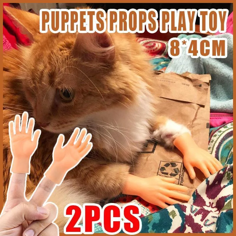 2PCS Mini Finger Hands Toy Gag Props for Pets Parties Cosplay Photography