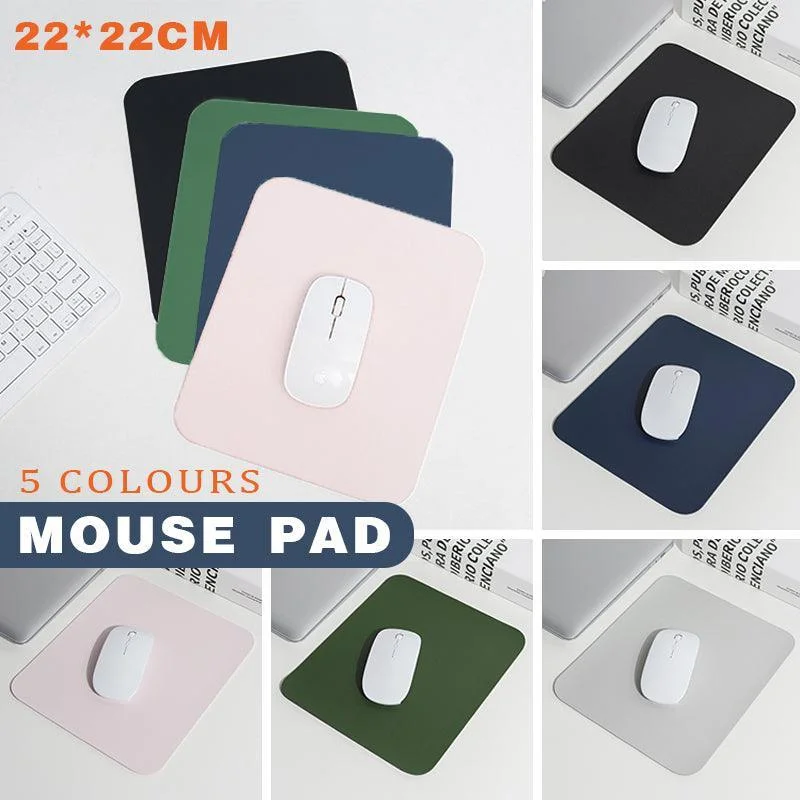 Pu Leather Gaming Mouse Pad Desk Mat Anti-Slip Speed Mousepad 22X22Cm Waterproof - Grey