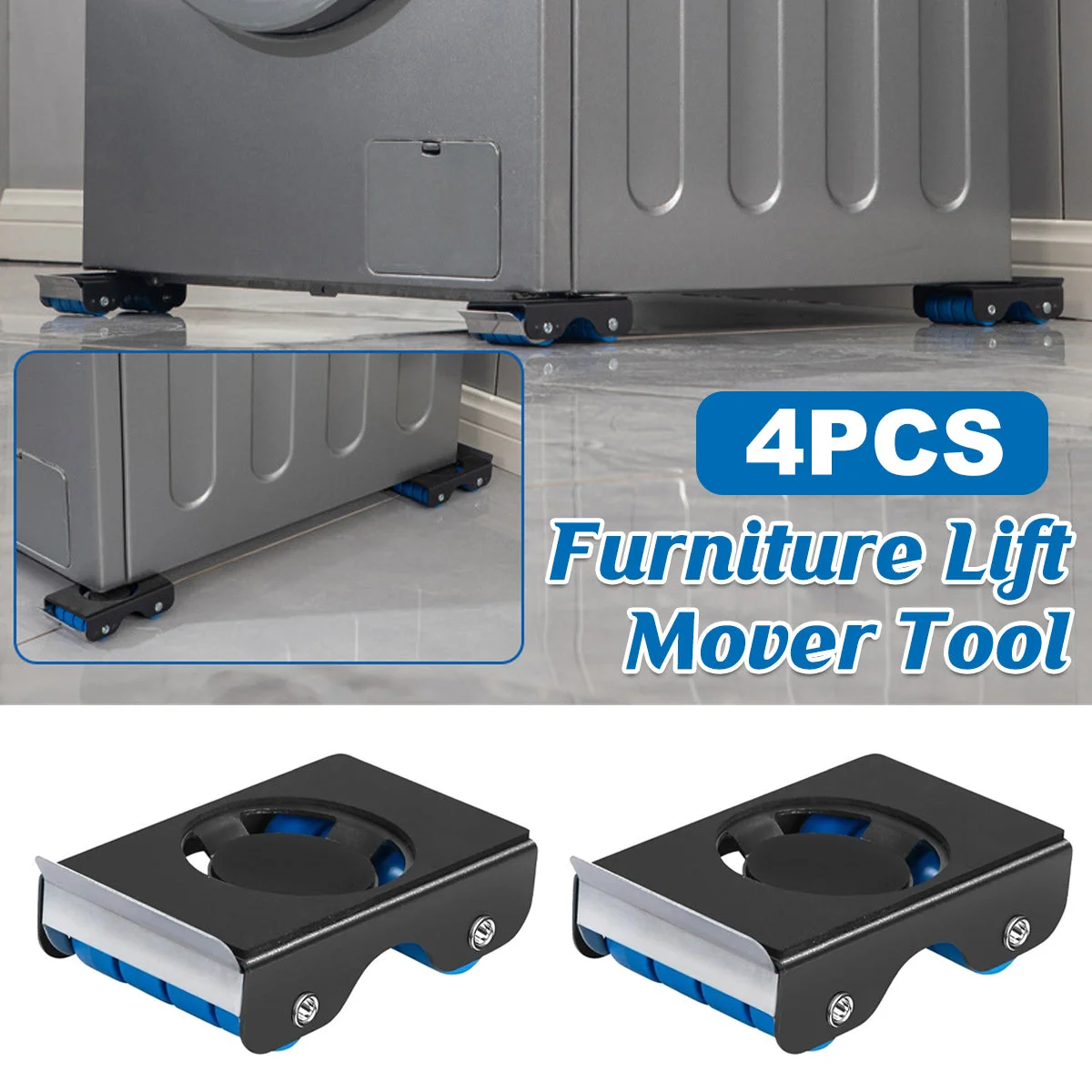 4pcs Movable Washing Machine Stand Furniture Moving Bracket Appliance Roller