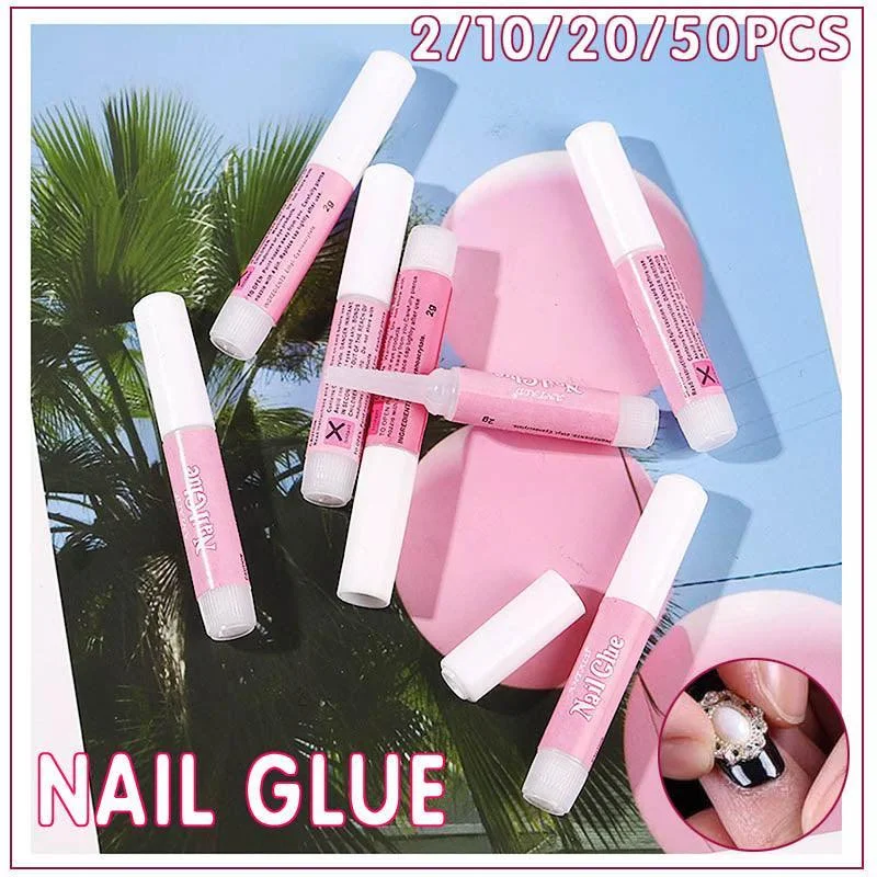 Nail Glue Adhesive 2g for Fake Nails Tips Acrylic Nail Art Strong Bond 2 to 50PCS - 50PCS