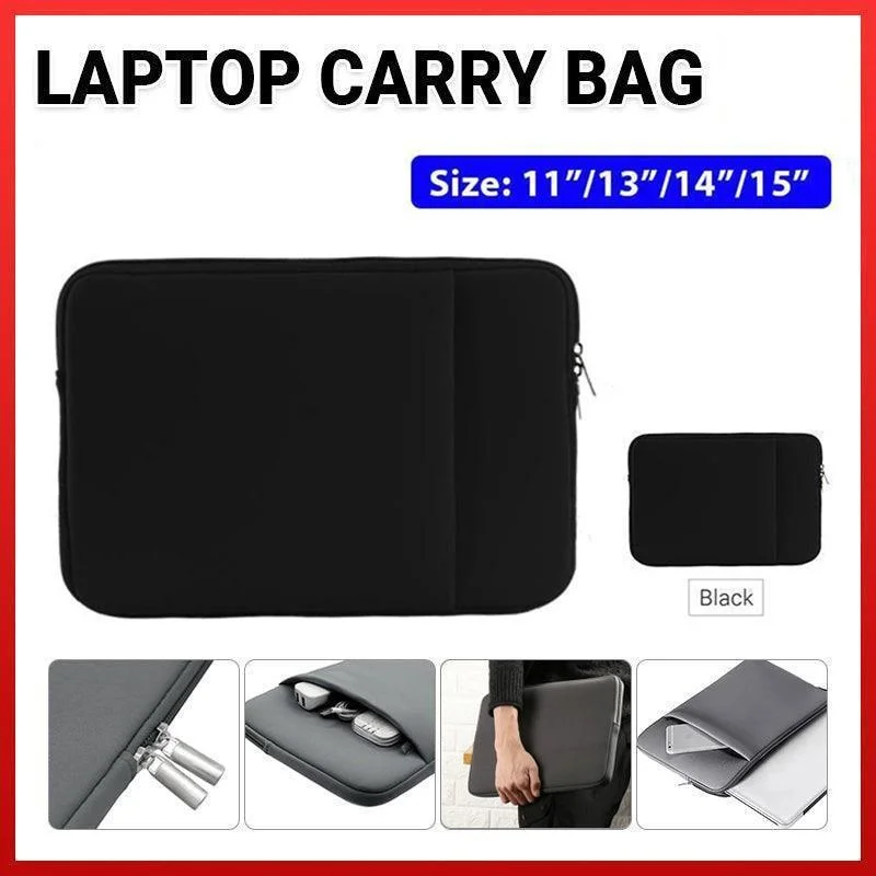 Black Laptop MacBook NoteBook Sleeve Bag Travel Carry Case Cover 13 14 15 16 Inch - 11Inch